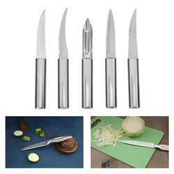 High-Quality Professional Stainless Steel 1 Peeler & 4 Pcs Knife Set